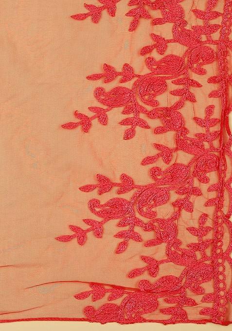 Embroidered Net Dupatta
