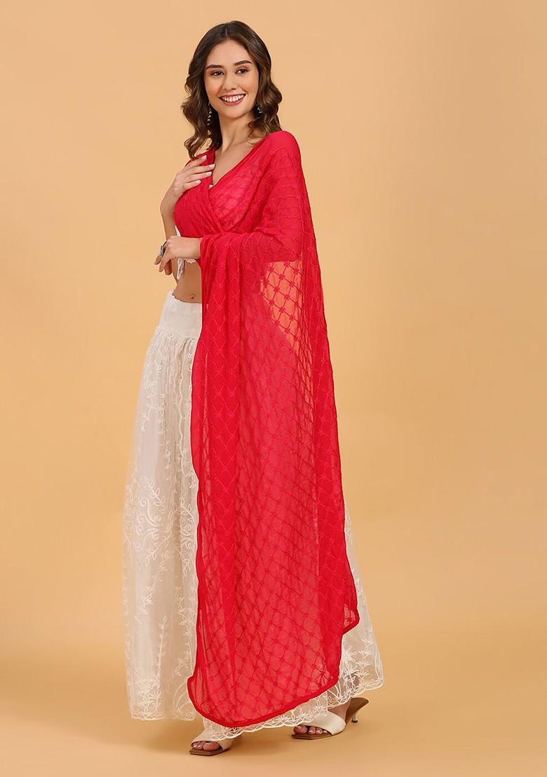 Embroidered Chiffon Dupatta