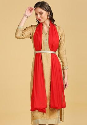 Floral Embroidered Sequinned Dupatta