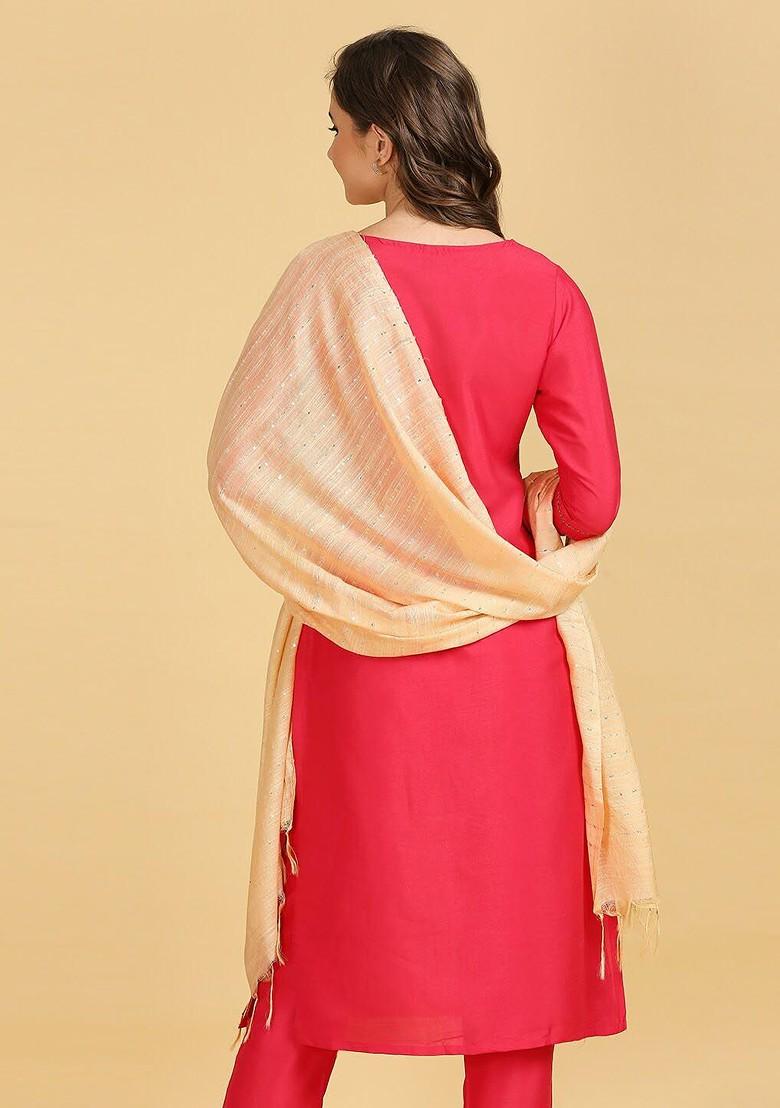 Sequinned Cotton Silk Dupatta