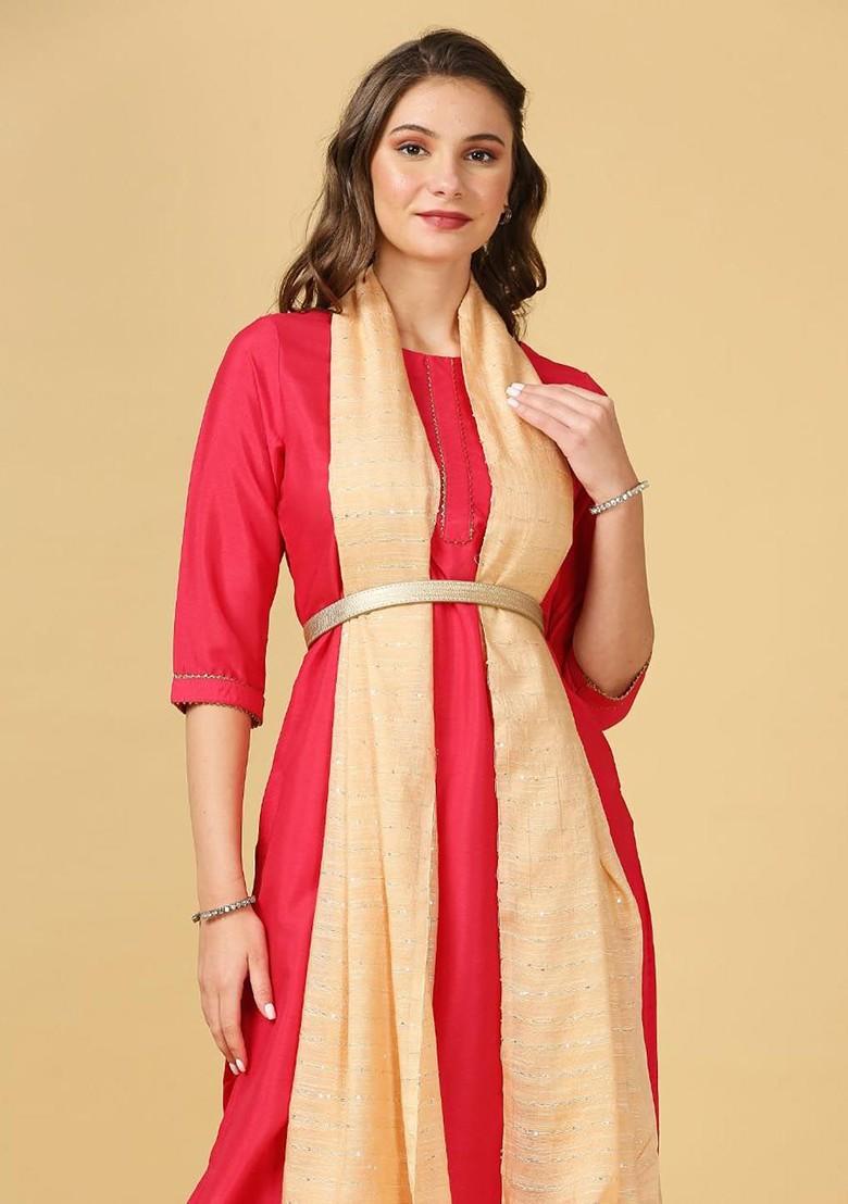 Sequinned Cotton Silk Dupatta