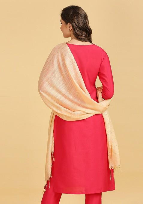 Sequinned Cotton Silk Dupatta