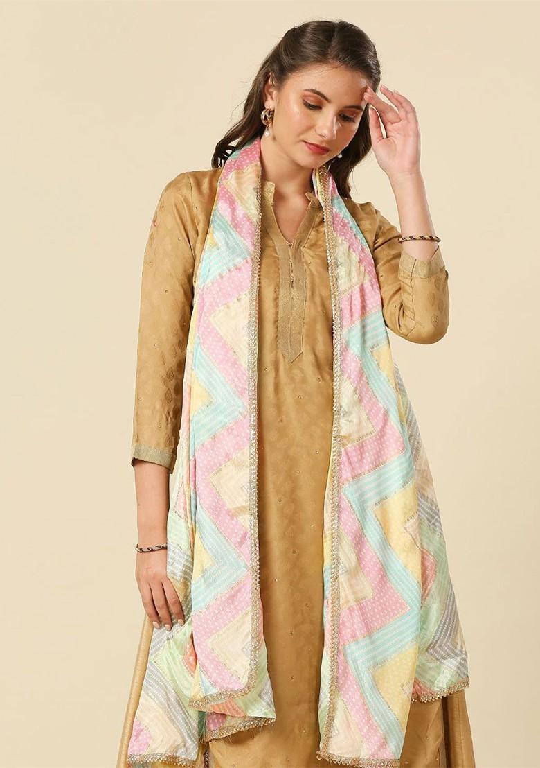 Bandhani Printed Embellished Border Dupatta