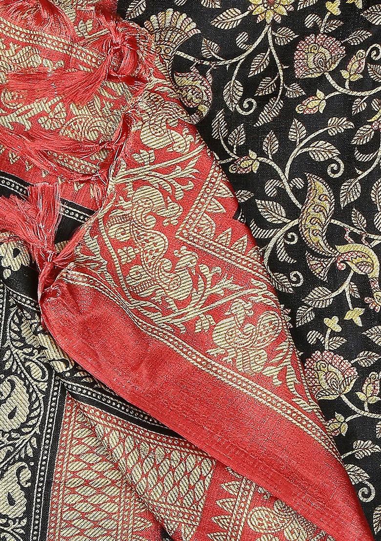 Floral Printed Art Silk Dupatta