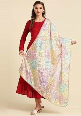 Bandhani Printed Dupatta With Gotta Patti