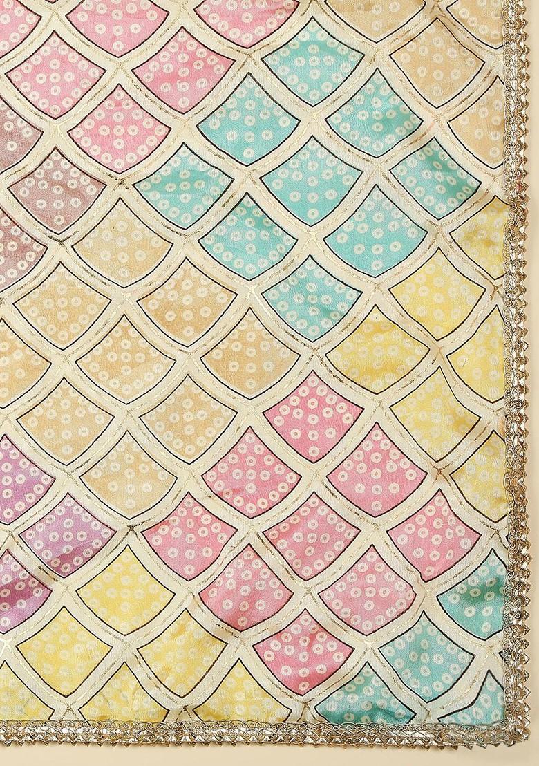 Bandhani Printed Dupatta With Gotta Patti