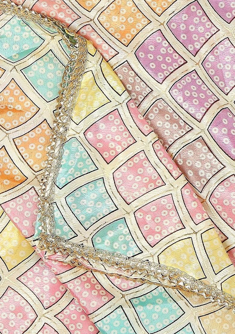 Bandhani Printed Dupatta With Gotta Patti
