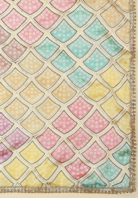 Bandhani Printed Dupatta With Gotta Patti