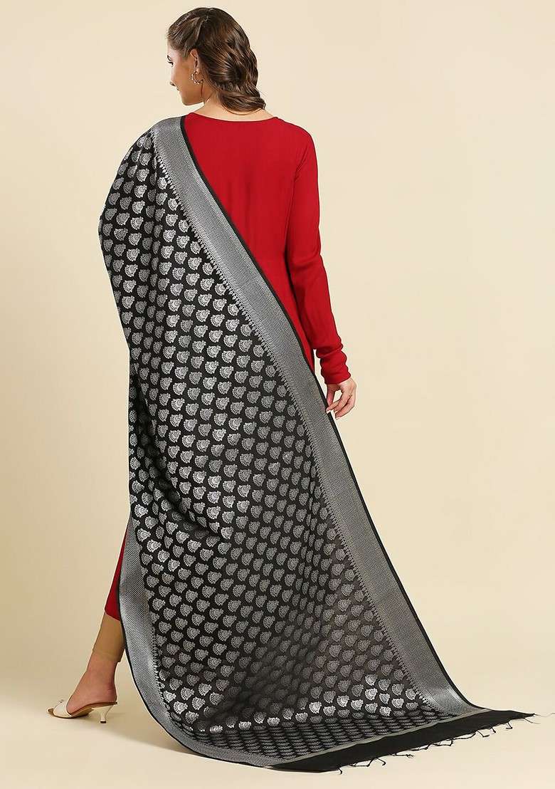Ethnic Motifs Woven Design Dupatta With Zari - Indya