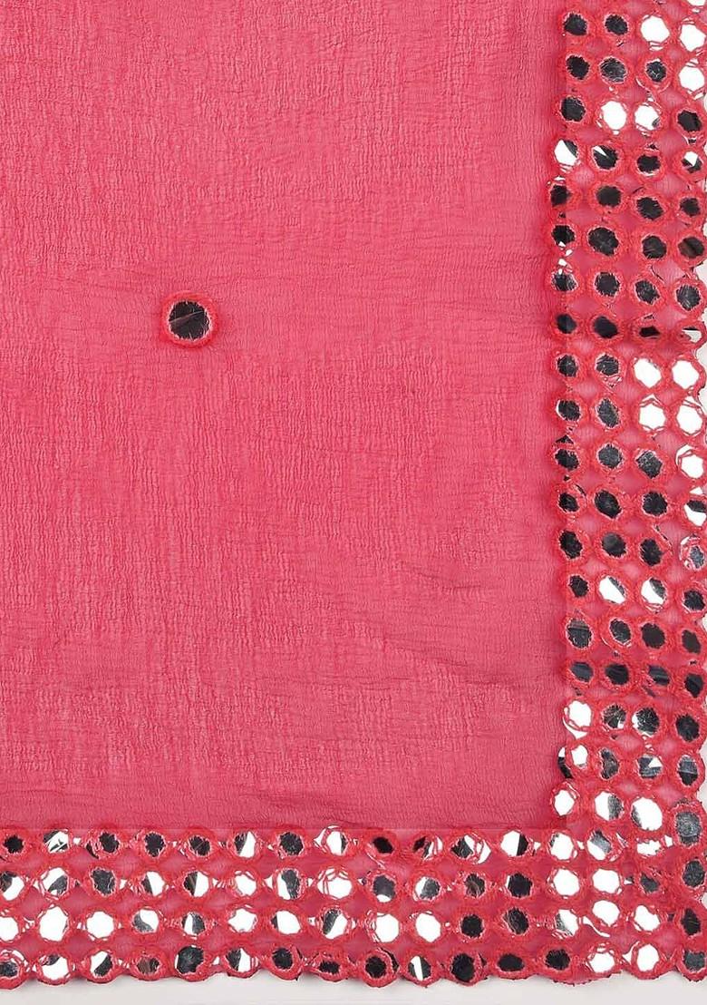 Embroidered Dupatta With Mirror Work