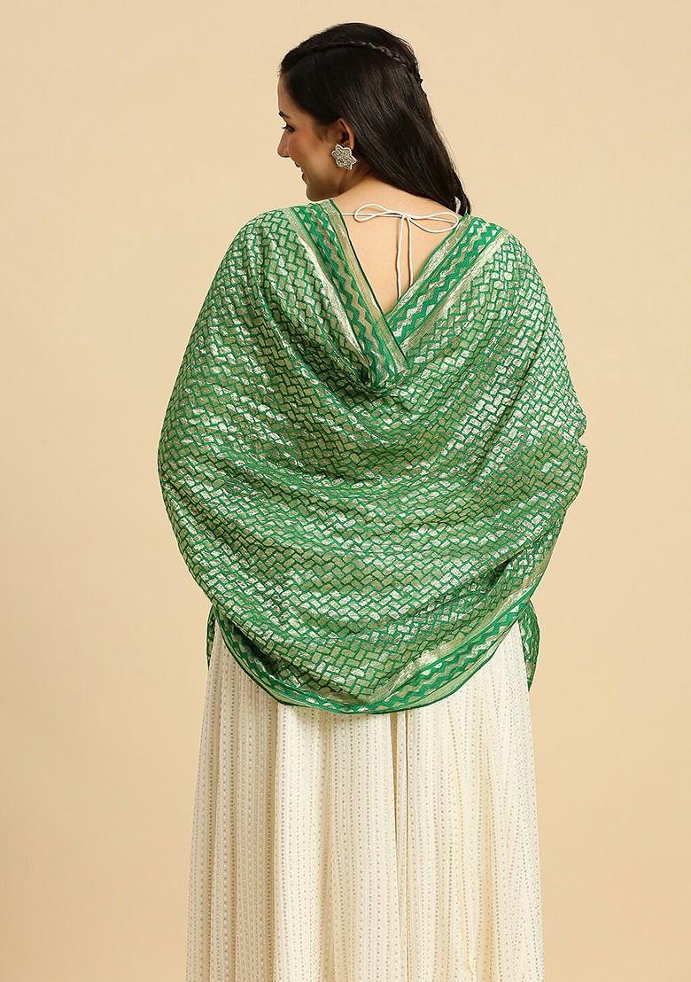 Geometric Woven Design Zari Dupatta