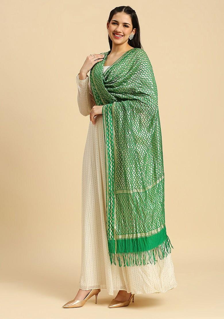 Geometric Woven Design Zari Dupatta
