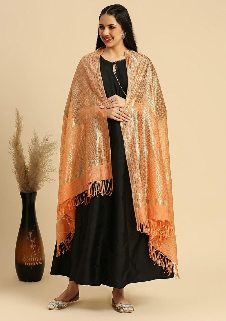 Ethnic Motifs Woven Design Dupatta With Zari