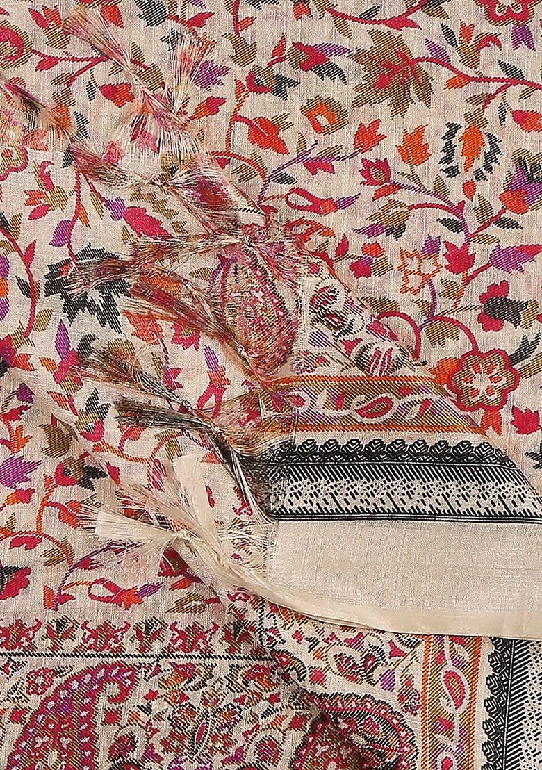 Floral Printed Art Silk Dupatta