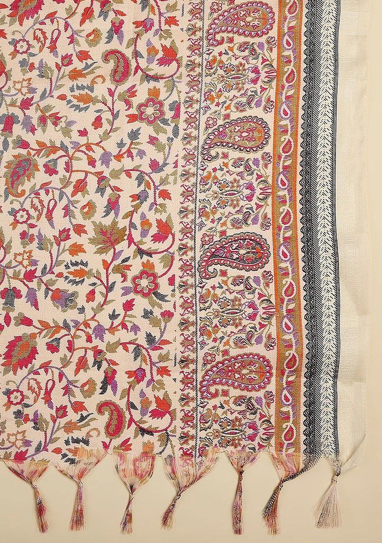 Floral Printed Art Silk Dupatta