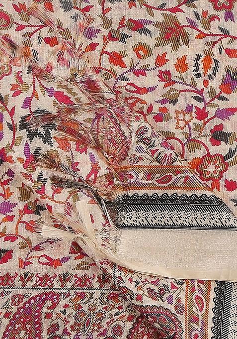 Floral Printed Art Silk Dupatta