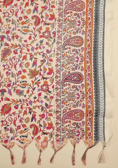 Floral Printed Art Silk Dupatta