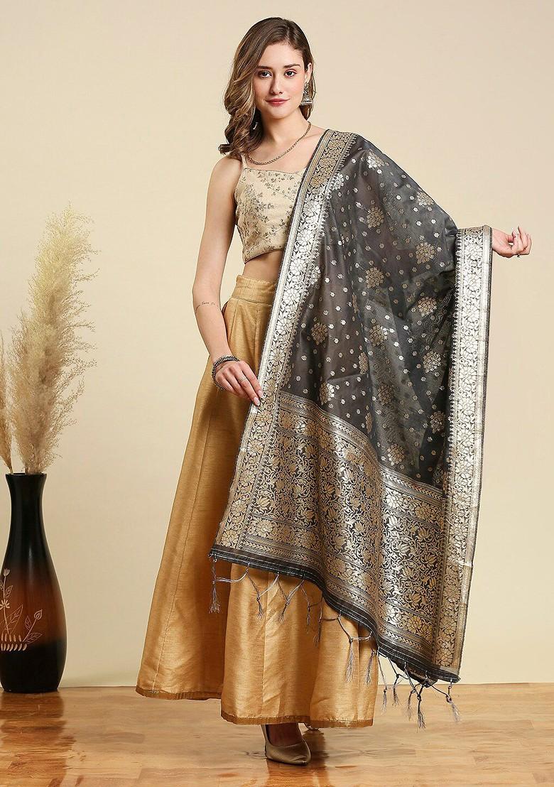 Ethnic Motifs Woven Design Dupatta