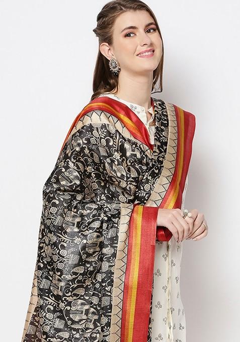 Ethnic Motifs Printed Art Silk Dupatta