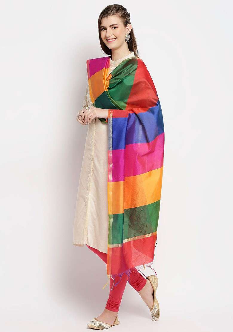 Striped Tasselled Dupatta - Indya