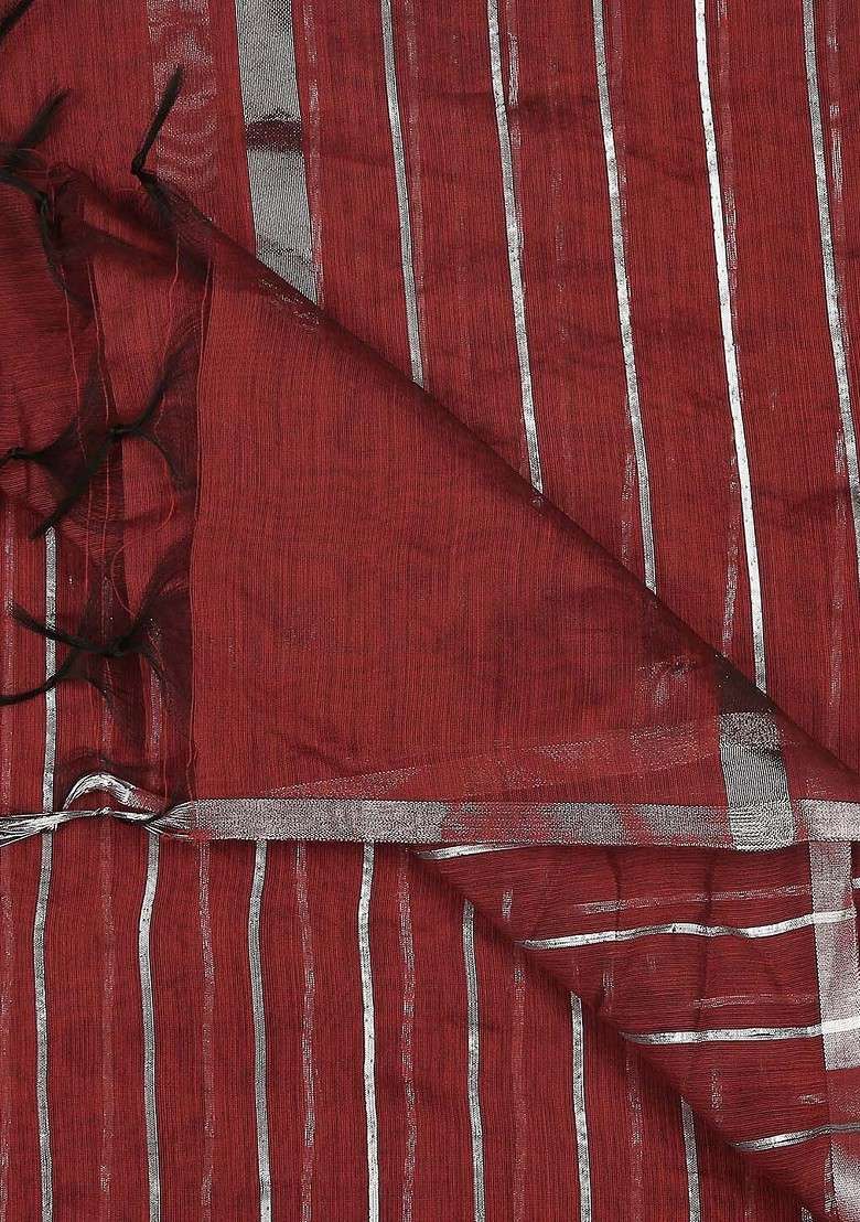 Striped Tasselled Dupatta - Indya