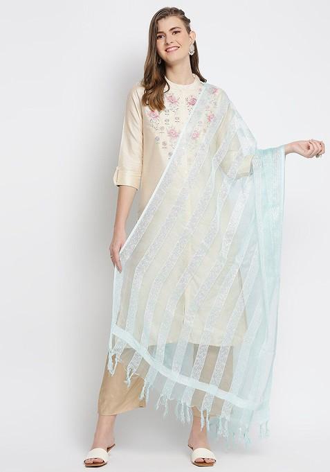 Woven Design Organza Dupatta