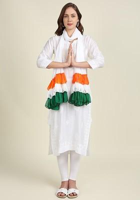 Chiffon Dupatta With Ruffles