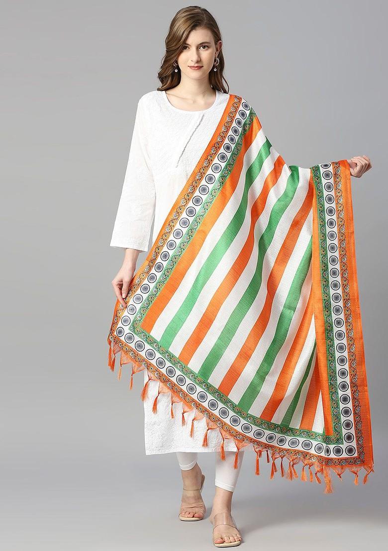 Tiranga Printed Silk Dupatta