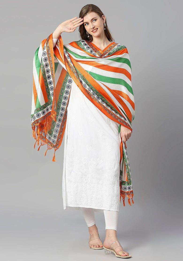Tiranga Printed Silk Dupatta