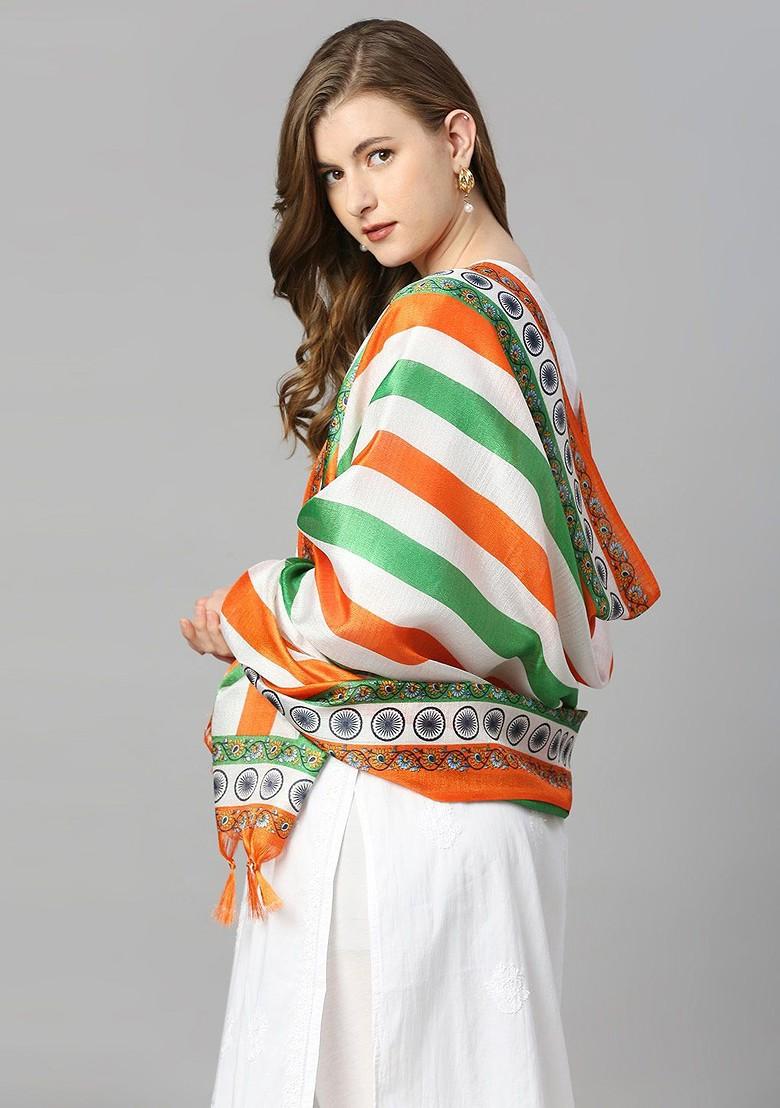 Tiranga Printed Silk Dupatta