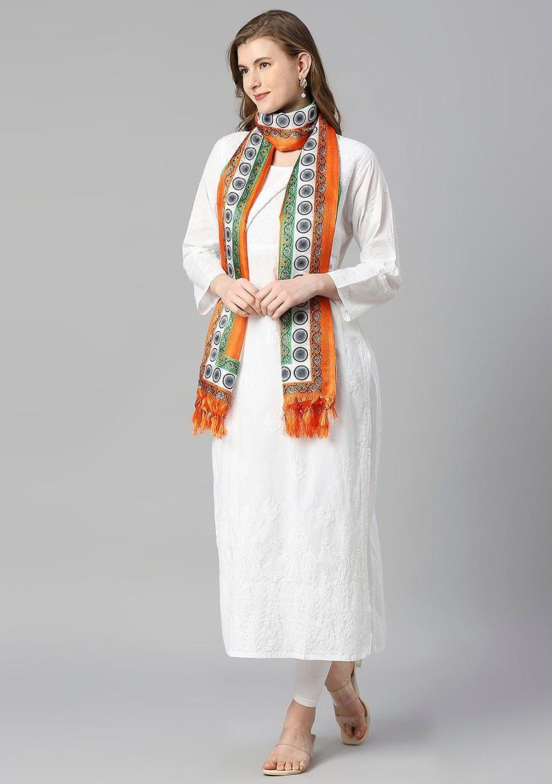 Tiranga Printed Silk Dupatta