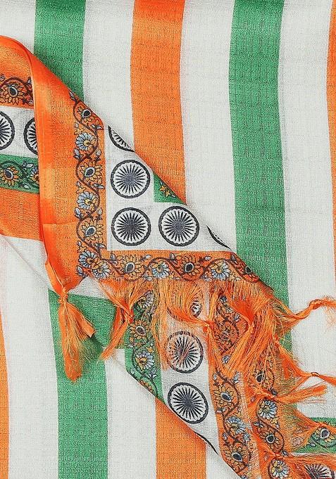 Tiranga Printed Silk Dupatta