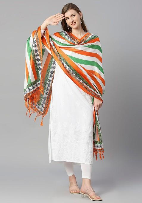 Tiranga Printed Silk Dupatta