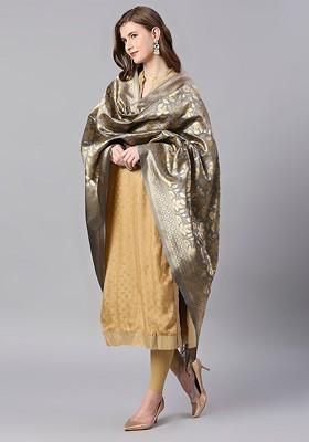 Woven Design Dupatta With Zari