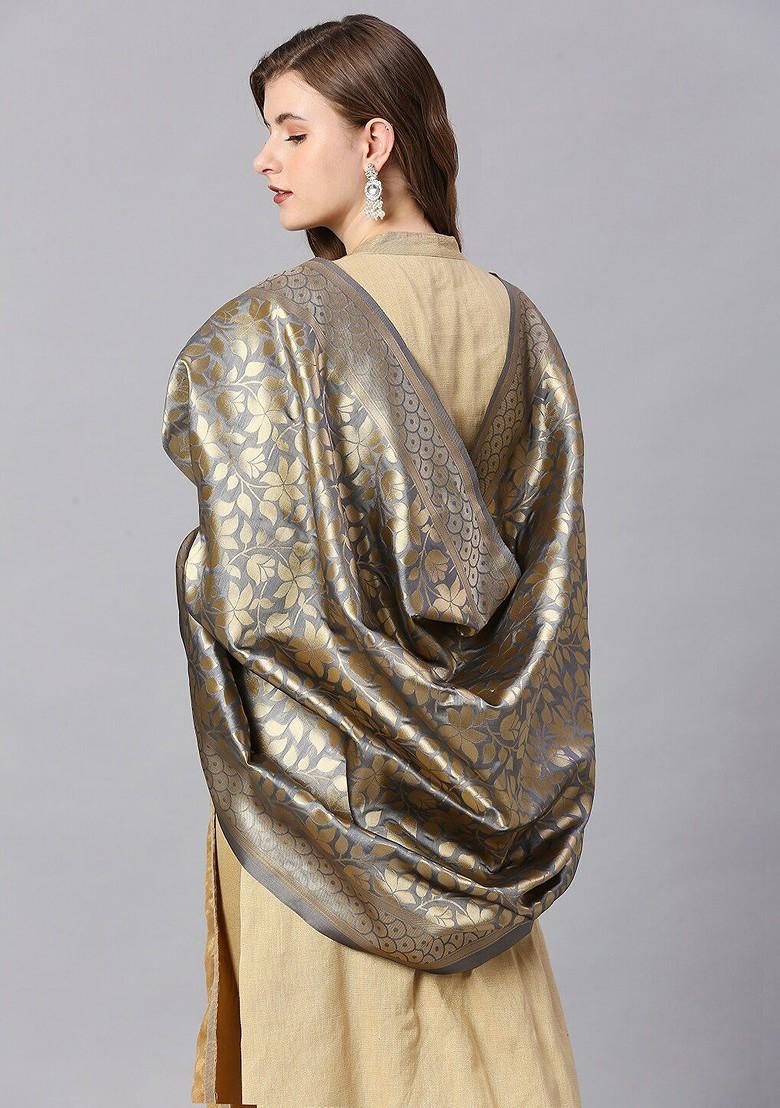 Woven Design Dupatta With Zari