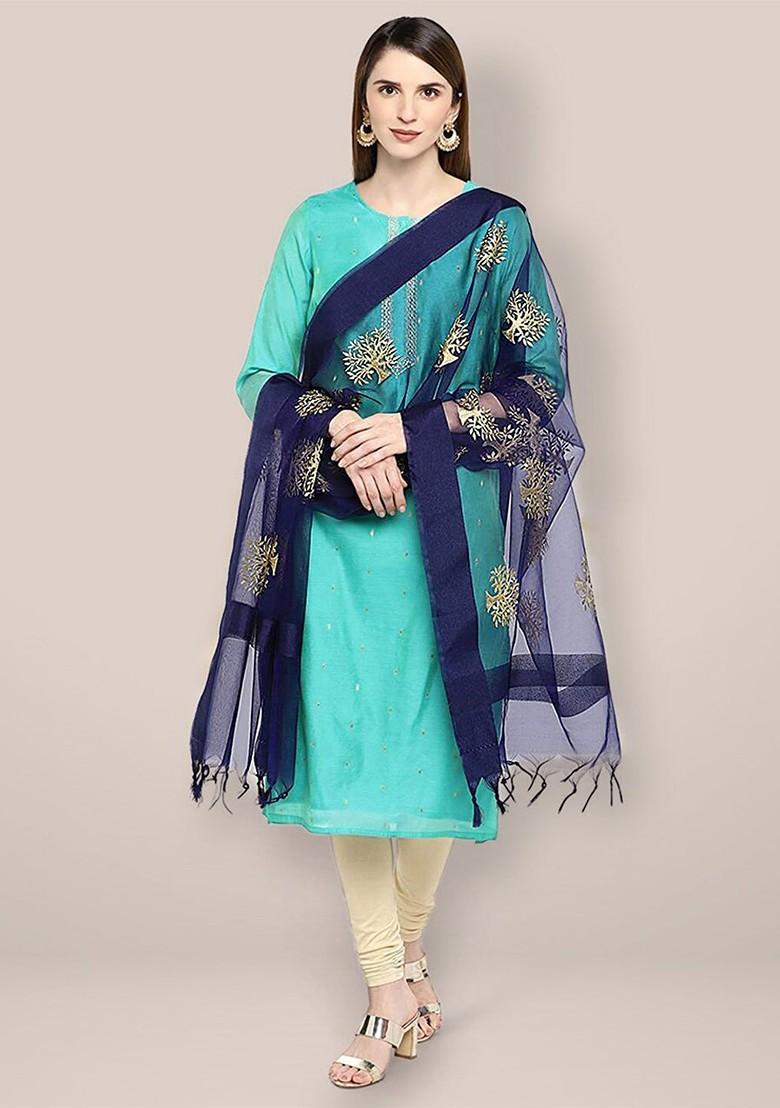 Ethnic Motifs Embroidered Organza Dupatta