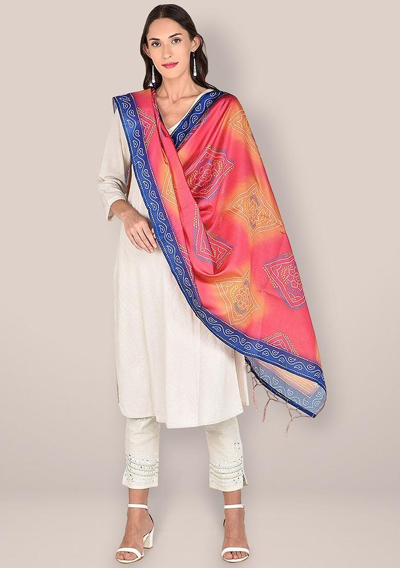 Printed Art Silk Bandhani Dupatta