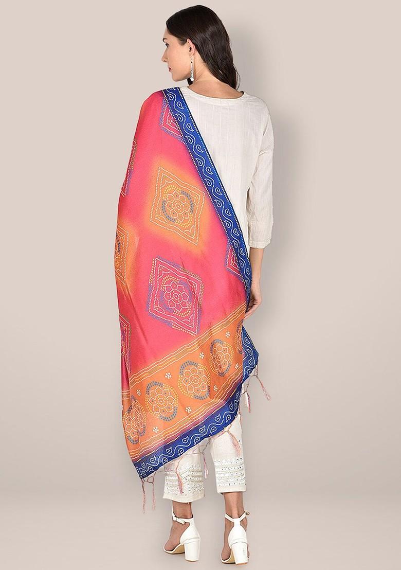 Printed Art Silk Bandhani Dupatta