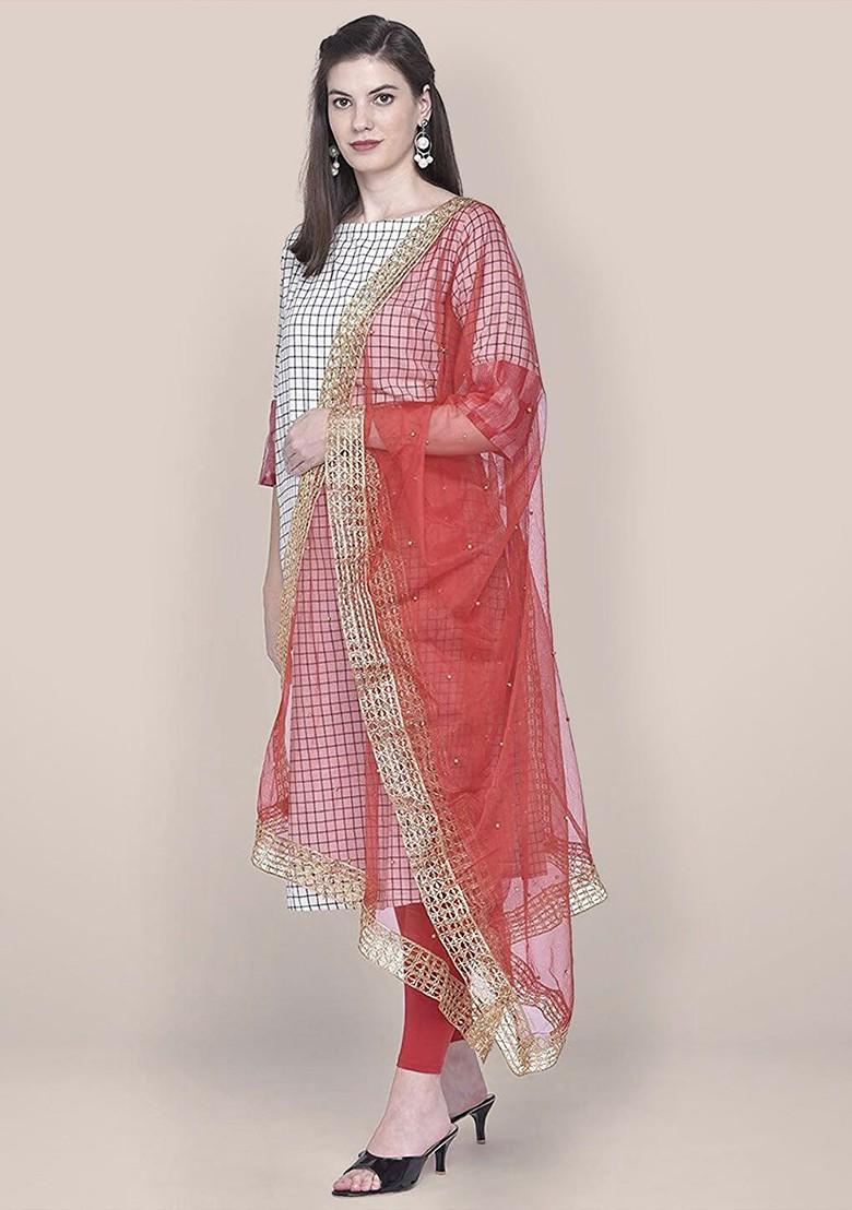 Ethnic Motifs Embellished Dupatta With Sequinned