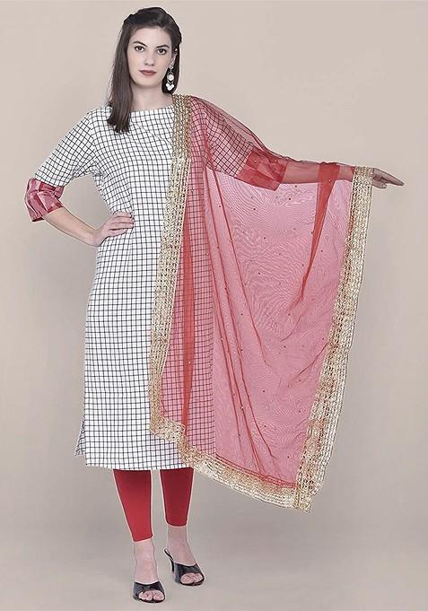Ethnic Motifs Embellished Dupatta With Sequinned
