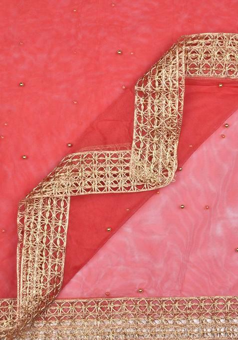 Ethnic Motifs Embellished Dupatta With Sequinned