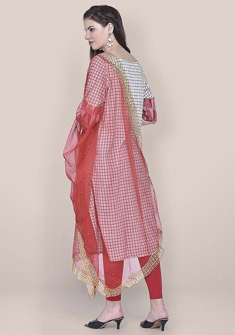 Ethnic Motifs Embellished Dupatta With Sequinned
