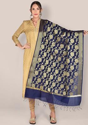 Ethnic Motifs Woven Design Dupatta With Zari