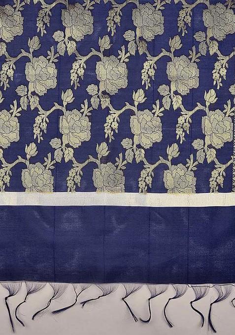 Ethnic Motifs Woven Design Dupatta With Zari