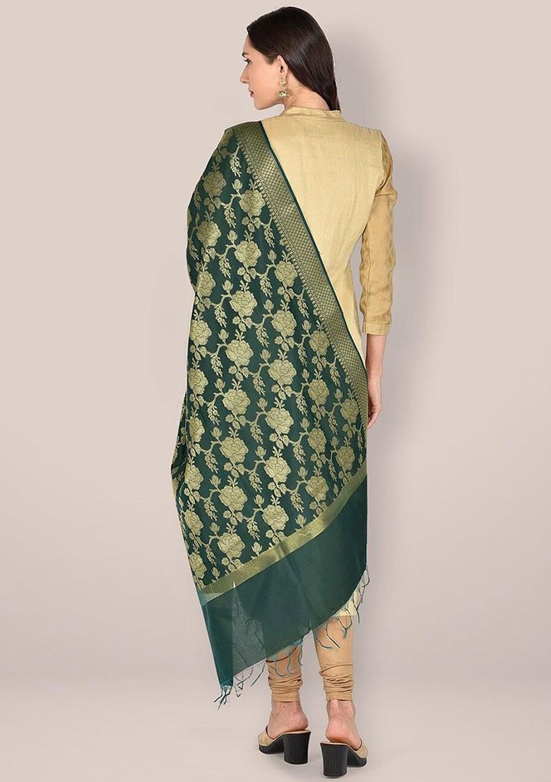 Ethnic Motifs Woven Design Dupatta With Zari