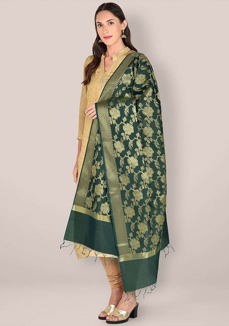 Ethnic Motifs Woven Design Dupatta With Zari - Indya