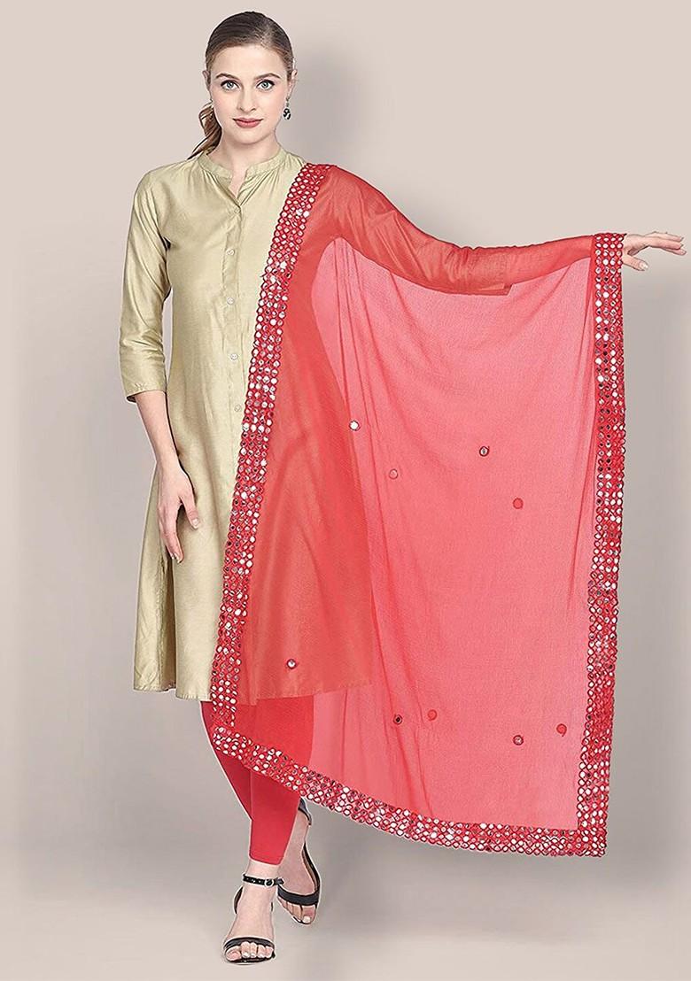 Dupatta With Mirror Work