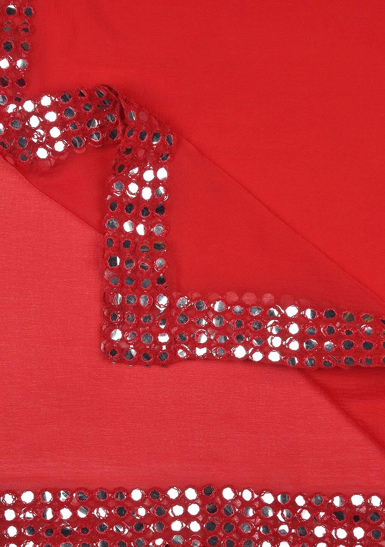 Dupatta With Mirror Work