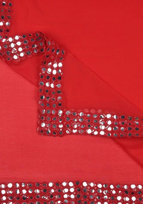 Dupatta With Mirror Work