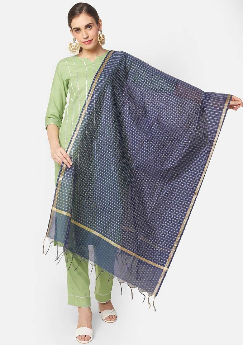 Checked Dupatta - Indya